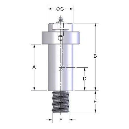 Idler Shaft, Set Collar, Grease Fitting, 1-1/2 X 4, Coarse Thrd, 1-8